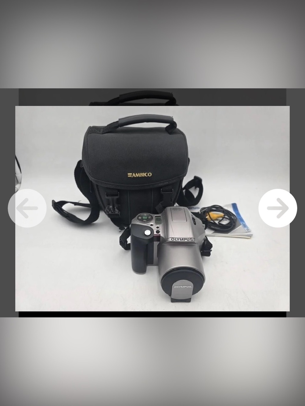 Olympus IS-20 DLX QD 35mm Film Camera w Case Manual & Accessories